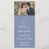 Programme Mariage campagnard photo feuille rustique aquarell (Devant)