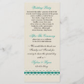 Programme mariage campagnard turquoise Rustique et dentelle (Dos)