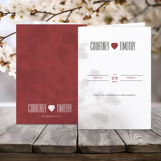 Programme Mariage cardiaque minimaliste