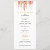 Programme Mariage cascade des vignes d'automne aquarelle (Dos)