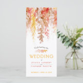 Programme Mariage cascade des vignes d'automne aquarelle (Debout devant)