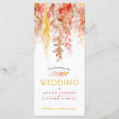 Programme Mariage cascade des vignes d'automne aquarelle (Devant)