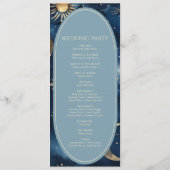 Programme Mariage Céleste Bleu Or Ciel Étoilé Élégant (Dos)