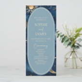 Programme Mariage Céleste Bleu Or Ciel Étoilé Élégant (Debout devant)