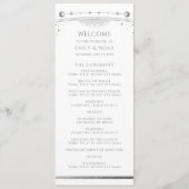 Programme Mariage Céleste Soleil Lune Étoiles Argent Blanc (Devant)