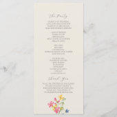 Programme Mariage Champêtre aux Fleurs Sauvages (Dos)