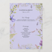 Programme Mariage champêtre aux fleurs sauvages de lavande e (Devant)