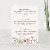 Programme Mariage Champêtre de Fleurs Sauvages Fantaisistes (Dos)