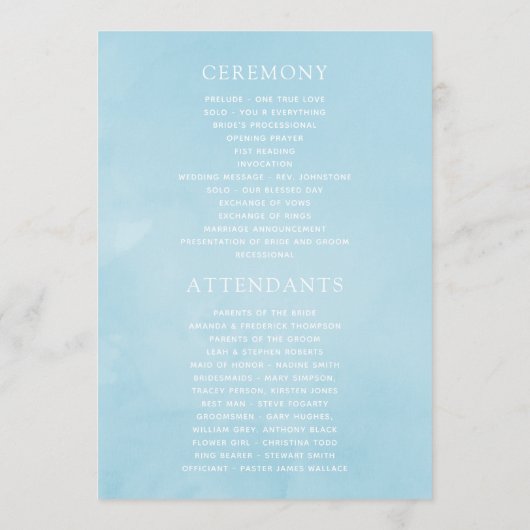 Programme Mariage Cherry Blossoms (Dos)