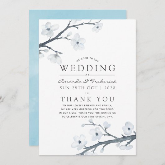 Programme Mariage Cherry Blossoms (Devant / Derrière)