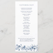 Programme Mariage Chic Classique Victorien Bleu Français de (Dos)