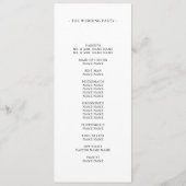 Programme Mariage Chic Monogramme Initiales Modernes Blanc (Dos)