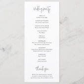 Programme Mariage Chic Noir et Blanc Moderne (Dos)