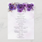 Programme Mariage Chrysanthème Aquarelle Violet (Dos)