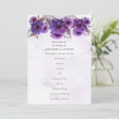 Programme Mariage Chrysanthème Aquarelle Violet (Debout devant)