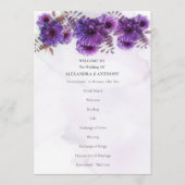 Programme Mariage Chrysanthème Aquarelle Violet (Devant)