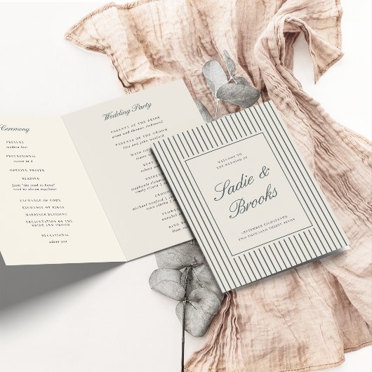 Programme Mariage classique à rayures fines avec Spruce fumé