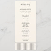 Programme Mariage classique à rayures fines en noir et écru (Dos)