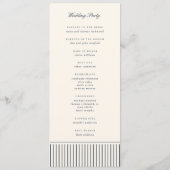 Programme Mariage classique à rayures fines Navy & Cream (Dos)