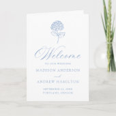 Programme Mariage Classique avec Hydrangeas Bleues (Devant)