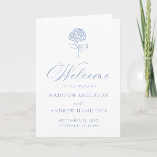 Programme Mariage Classique avec Hydrangeas Bleues (Devant)