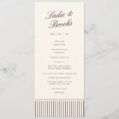 Programme Mariage classique bordeaux avec rayure à l'aiguill (Devant)