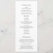 Programme Mariage Classique Élégant Noir et Blanc (Dos)