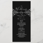 Programme Mariage Classique Élégant Noir et Blanc (Devant)