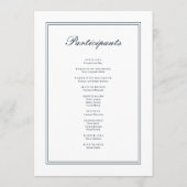 Programme Mariage classique et simple et élégant (Dos)
