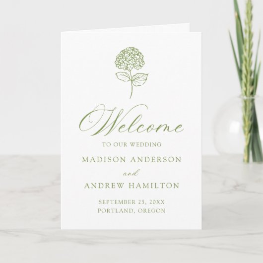 Programme Mariage Classique Hydrangea Vert Olive (Devant)