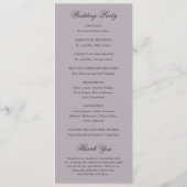 Programme Mariage Classique Lilas Clair et Poussiéreux (Dos)
