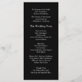 Programme Mariage Classique Monogramme Noir et Blanc (Dos)
