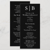 Programme Mariage Classique Monogramme Noir et Blanc (Devant / Derrière)