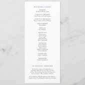 Programme Mariage Classique Noir et Blanc à l'ancienne (Dos)