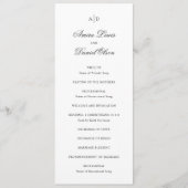 Programme Mariage Classique Noir et Blanc Élégant (Devant)
