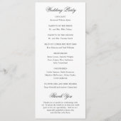 Programme Mariage Classique Noir et Blanc Élégant (Dos)