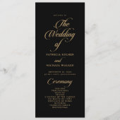 Programme Mariage Classique Noir et Or de Longueur Thé (Devant)