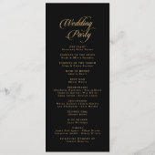Programme Mariage Classique Noir et Or de Longueur Thé (Dos)
