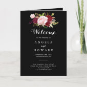 Programme Mariage classique Tropical Noir et Bourgogne (Devant)