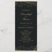 Programme Mariage Confetti de Parties scintillant Noir d'or (Devant)