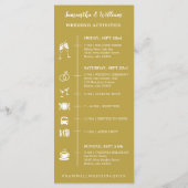 Programme Mariage Confetti Or Elegant Moderne Note de bienve (Dos)