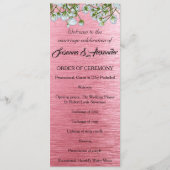 Programme Mariage contemporain en métal rose et en roses bla (Devant)