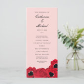 Programme Mariage coordonnant des roses et des pavots abstra (Debout devant)