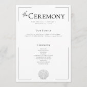 Programme Mariage Coquillage Noir et Blanc Typographie Minim (Devant)