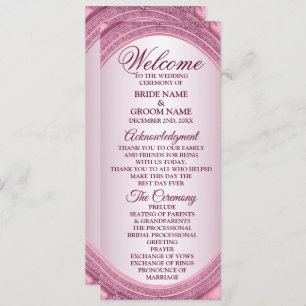 Programme Mariage d'accueil Dusty Rose Blush rose Cadre mode