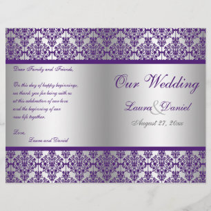 Programme Mariage damassé Argent et Violet