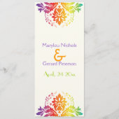 Programme mariage damassé couleurs Rainbow (Devant)