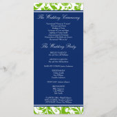 Programme Mariage damassé de la Marine Blue and Gr (Dos)