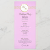 Programme Mariage damassé Élégant Rose Et Or Clair (Dos)