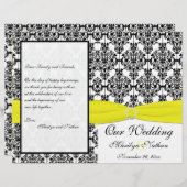 Programme Mariage damassé jaune et noir (Devant / Derrière)